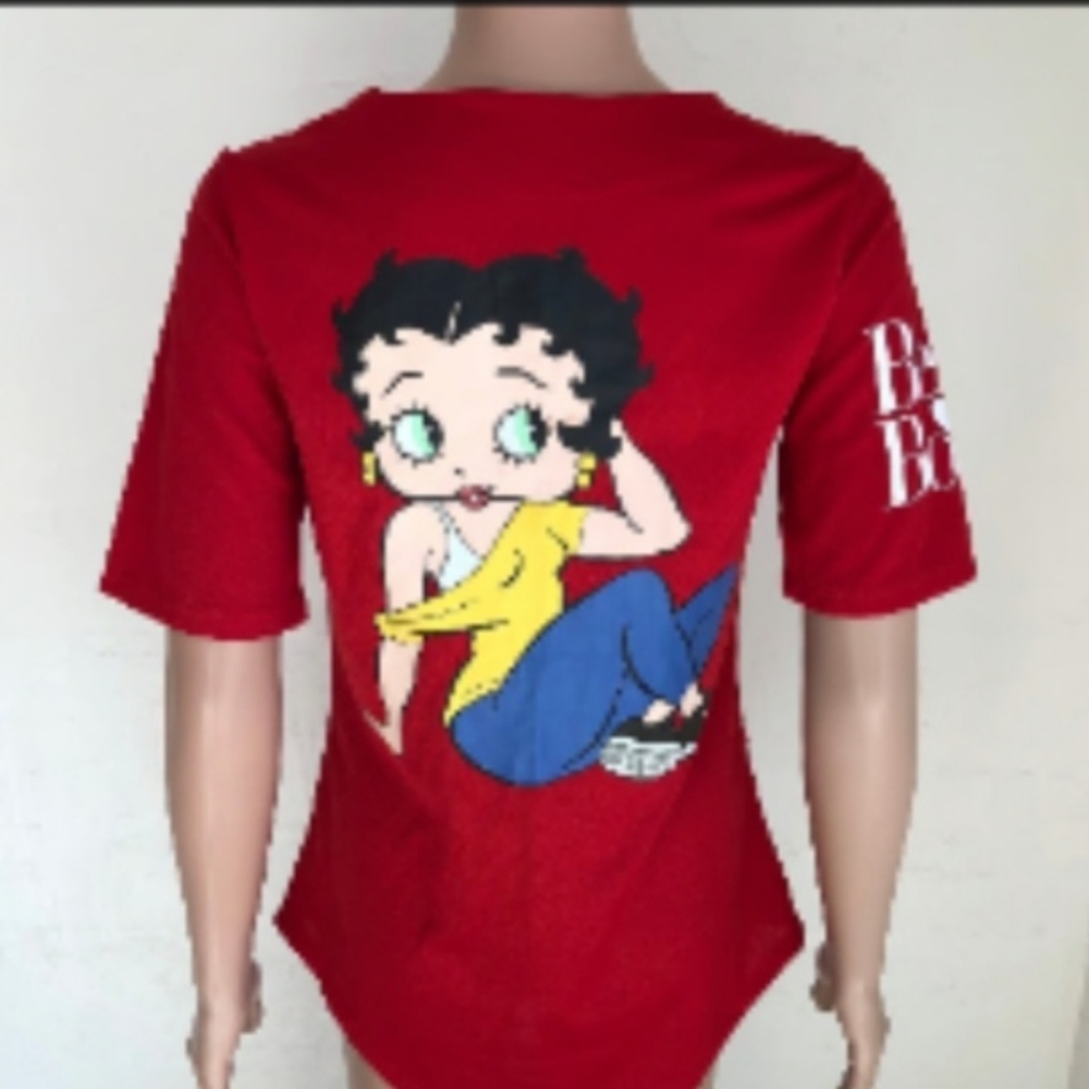 NWOT Betty Boop Red/White Baseball Jersey - Picture 3 of 10